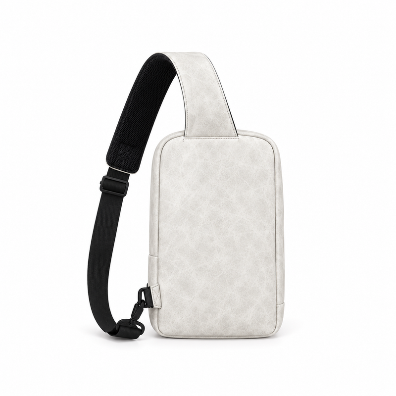White Textured Crossbody Sling Shoulder Bag-2