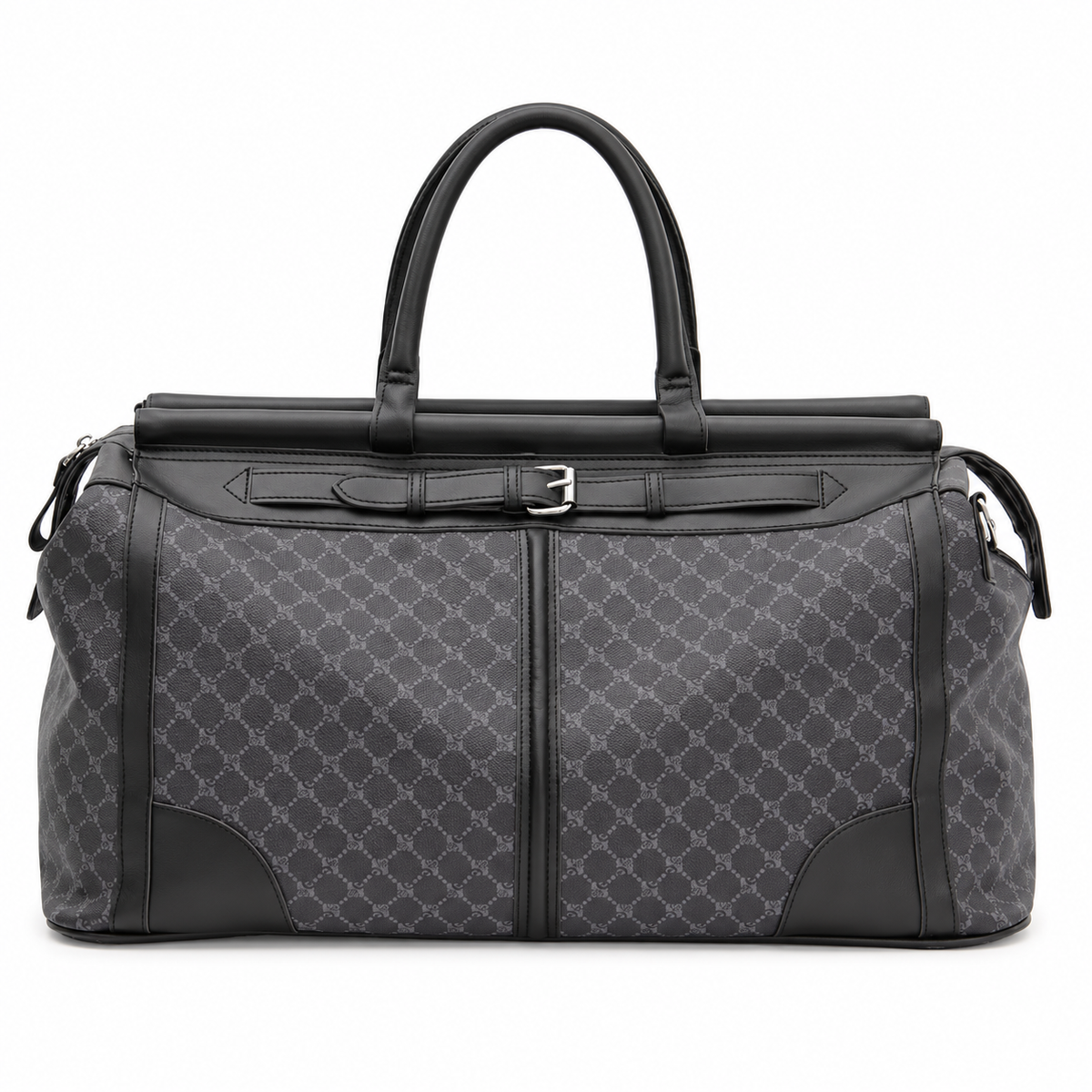 Charcoal Patterned Overnight Duffel Travel Bag-4