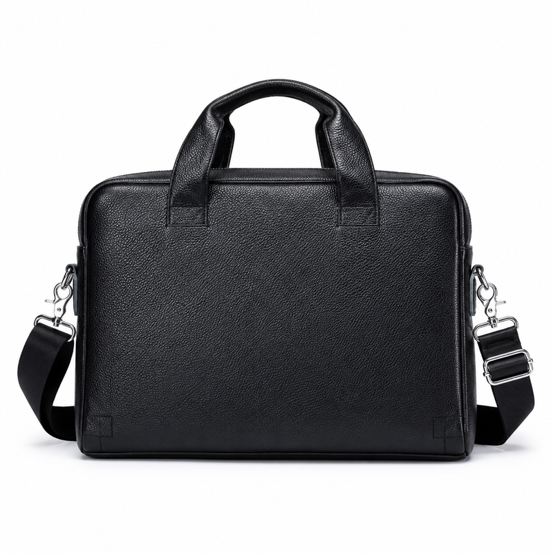 Classic Black Leather Briefcase For Professionals-2