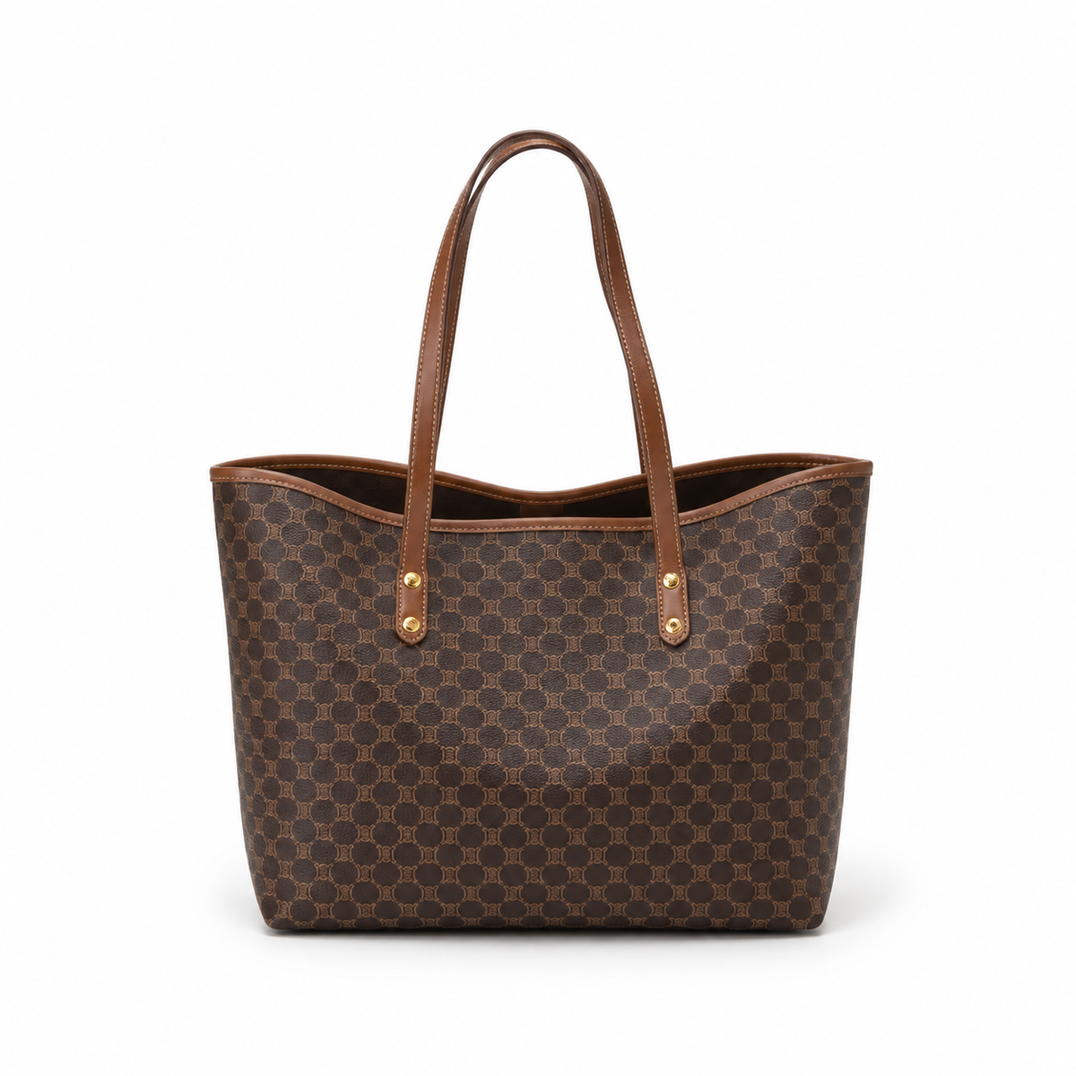Coffee Monogram Pattern Everyday Tote Handbag-4