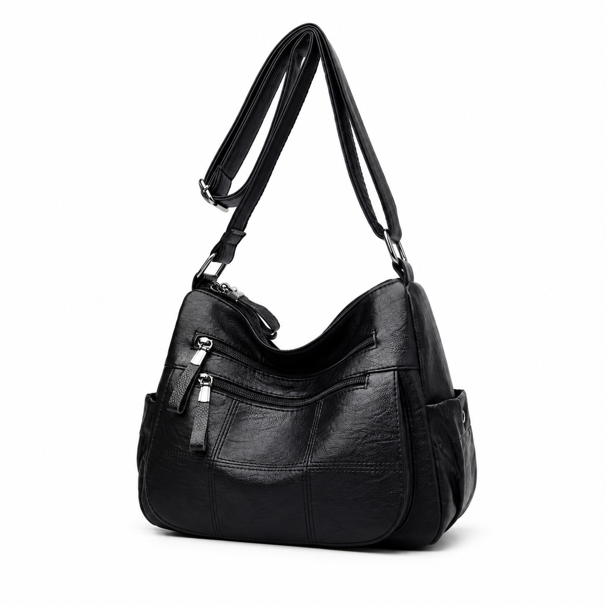 Classic Black Multi Pocket Crossbody Bag-2