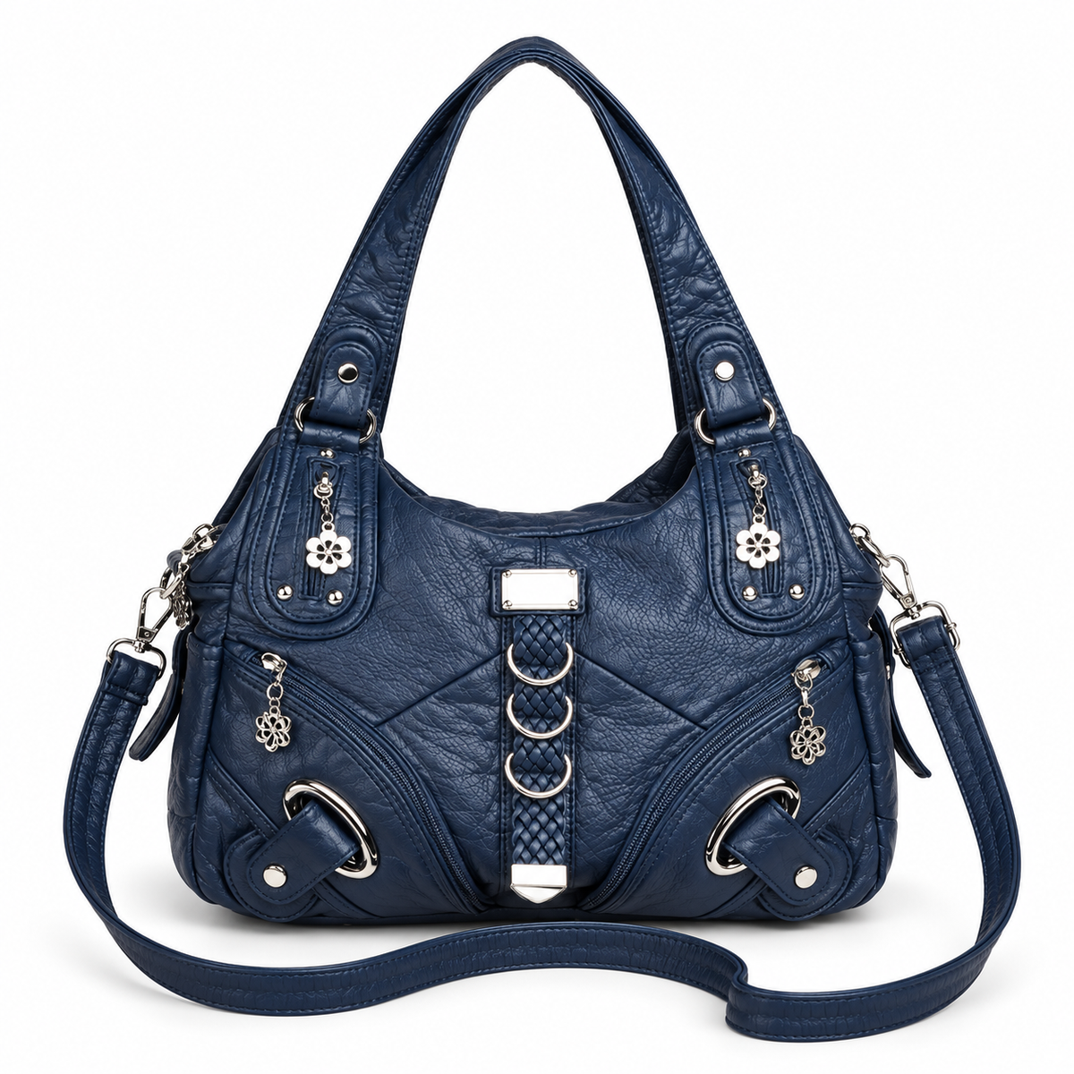 Elegant Navy Blue Crossbody Bag-4