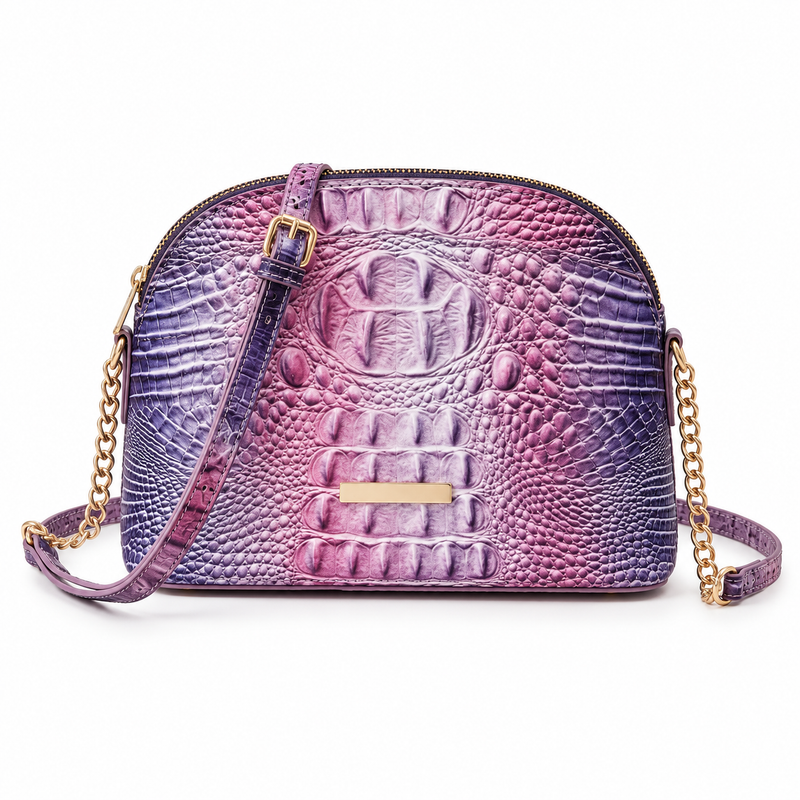 Purple Ombre Croc Embossed Crossbody Bag-2