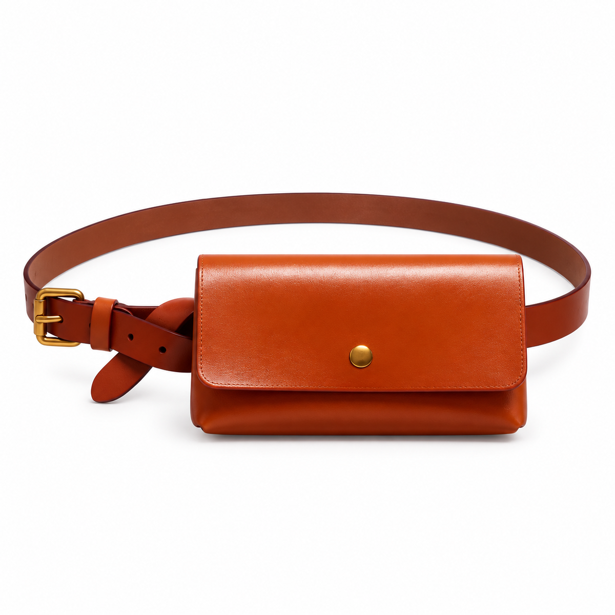Caramel Flap Bag Adjustable Waist Belt-4
