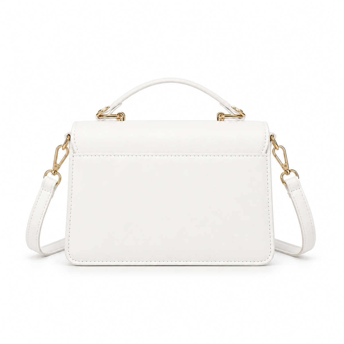 Elegant White Butterfly Quilted Shoulder Handbag-3