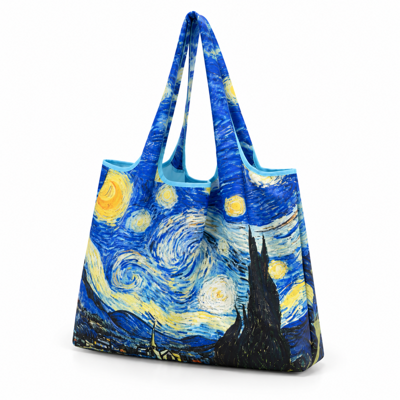 Starry Night Artistic Printed Tote Bag-3