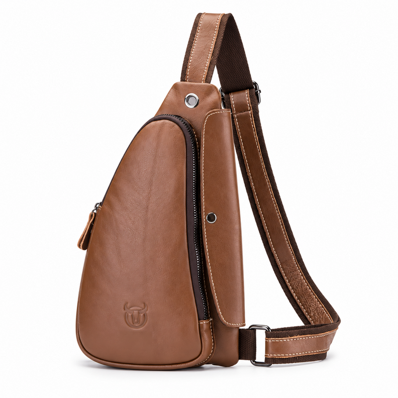 Classic Brown Crossbody Sling Chest Bag-4