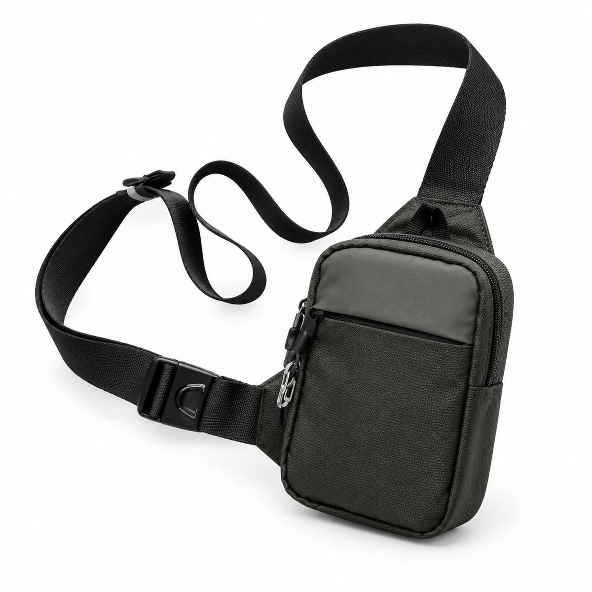 Olive Grey Compact Crossbody Sling Bag-3