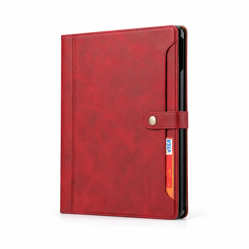 Red Tablet Folio With Snap Closure-3