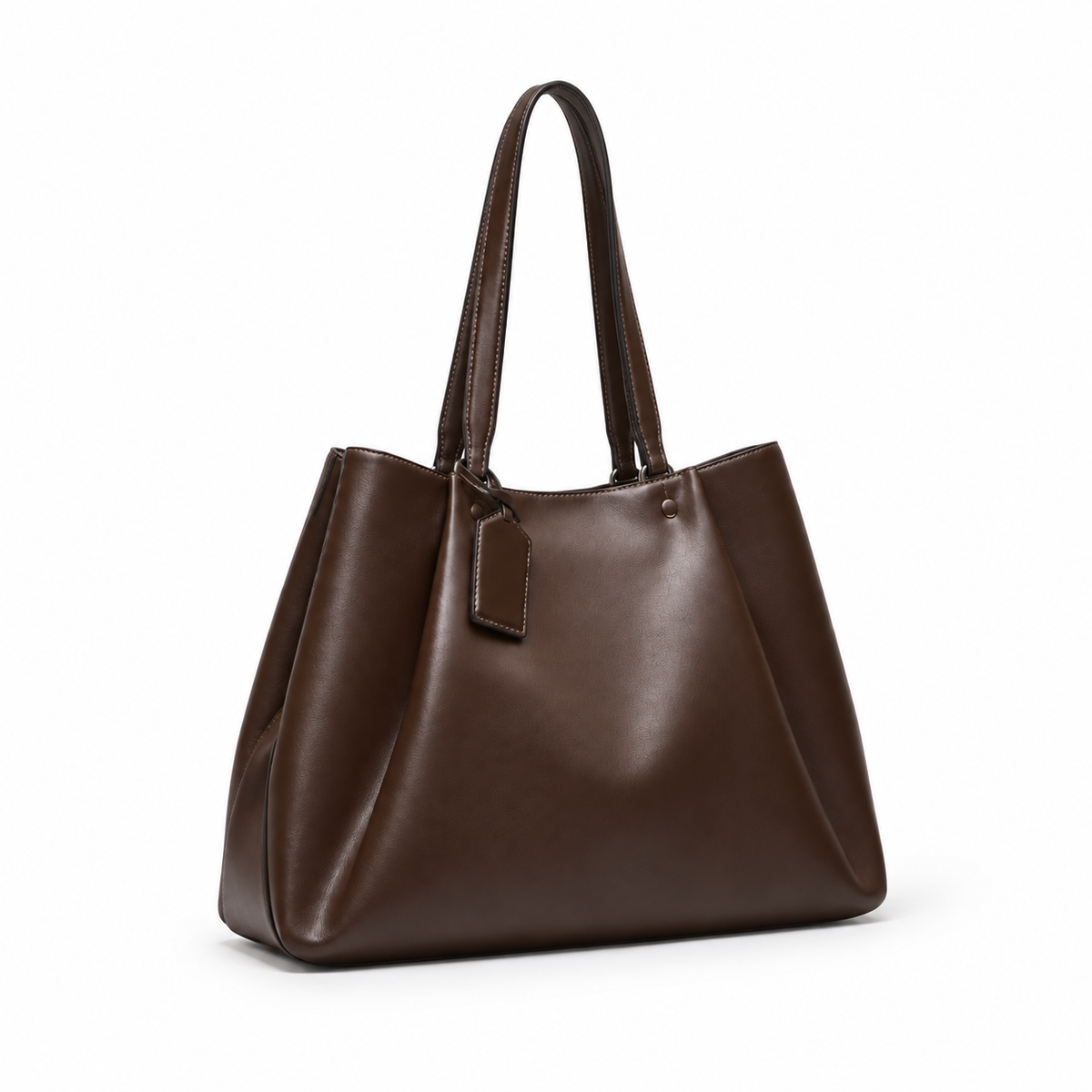 Elegant Brown Leather Everyday Tote Bag-1