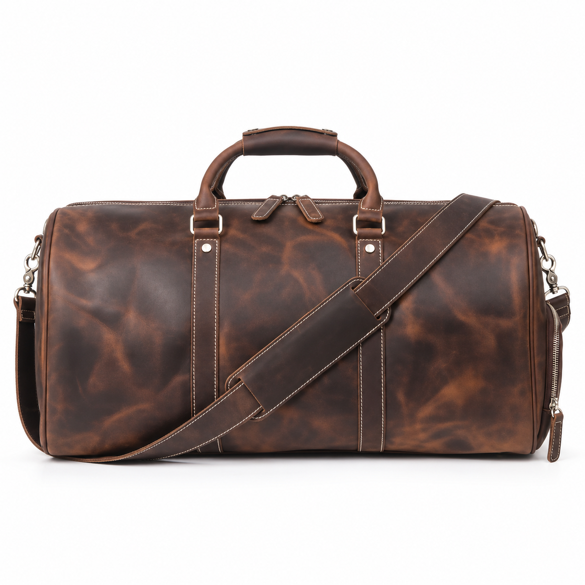 Vintage Coffee Brown Overnight Travel Bag-2