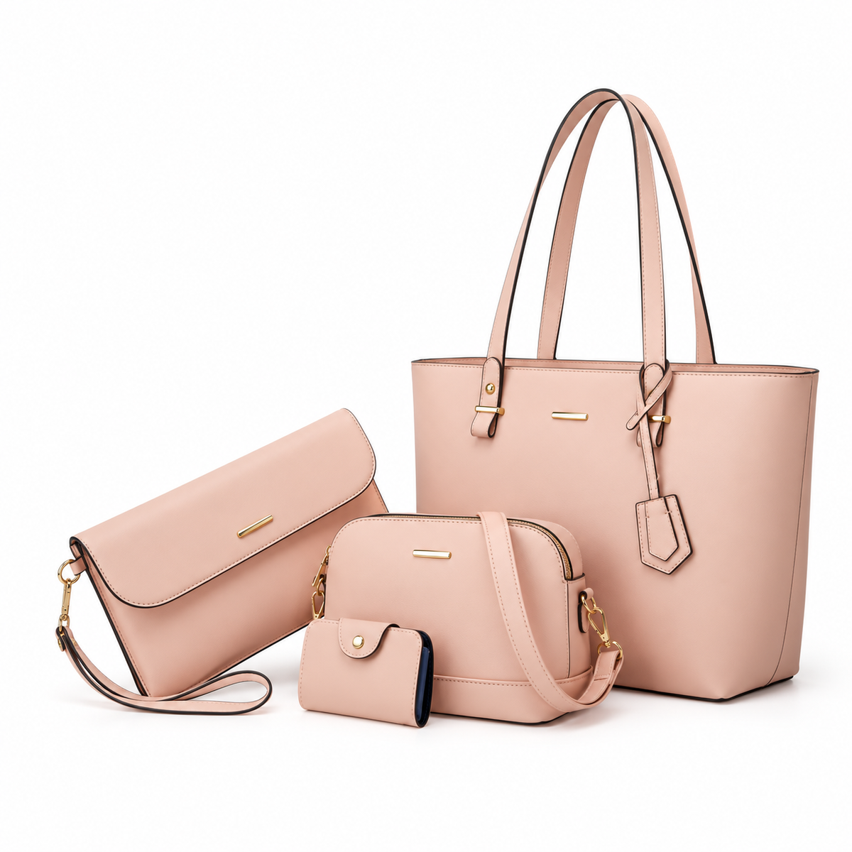 Blush Pink Four Piece Handbag Set-3