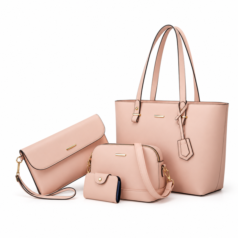 Blush Pink Four Piece Handbag Set-3