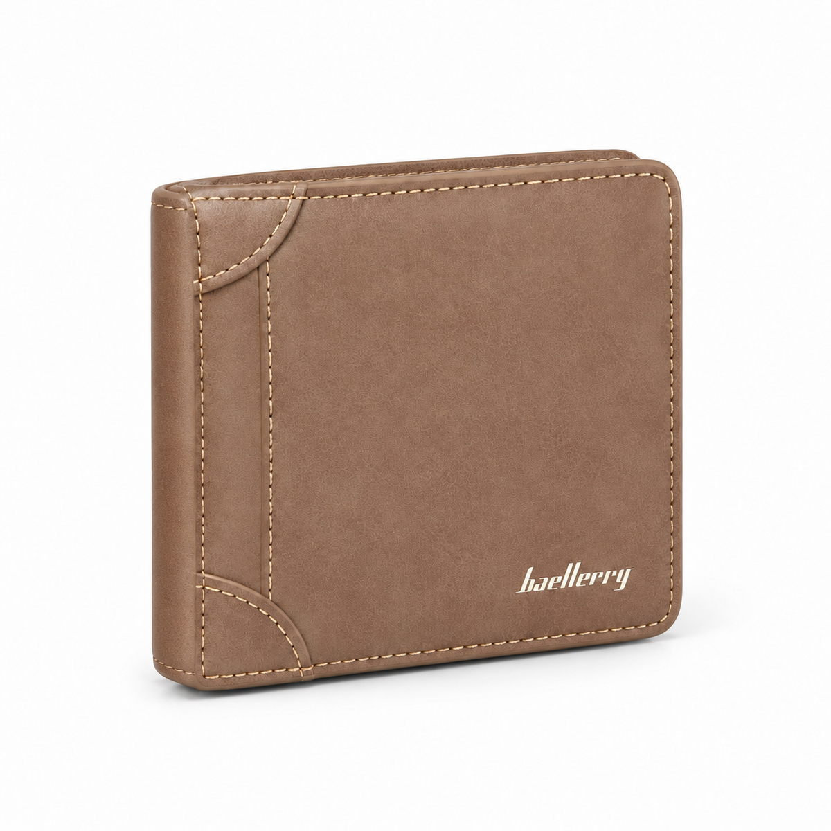 Classic Taupe Brown Textured Bifold Wallet-1