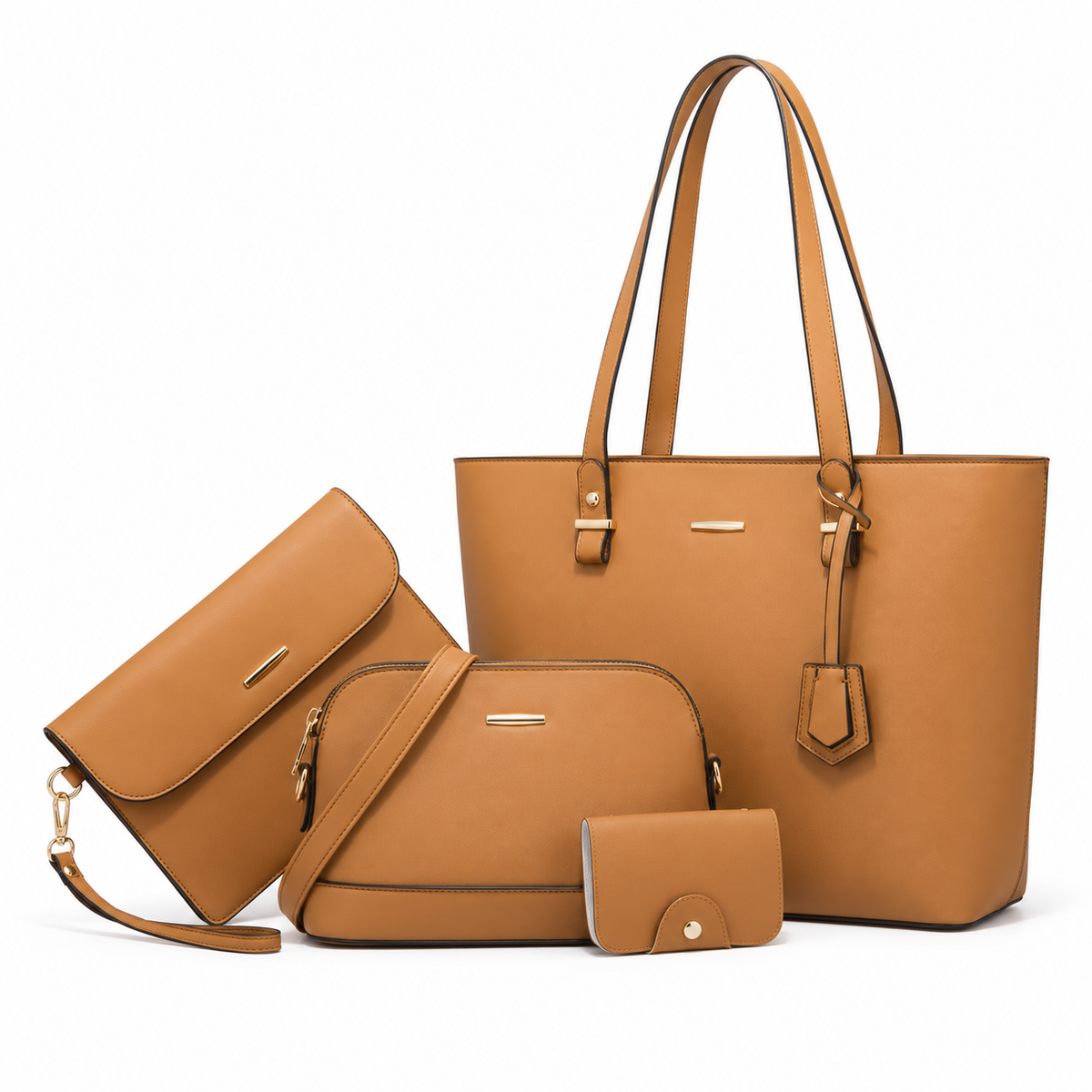 Elegant Camel Four Piece Handbag Set-3
