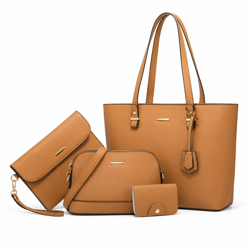 Elegant Camel Four Piece Handbag Set-3