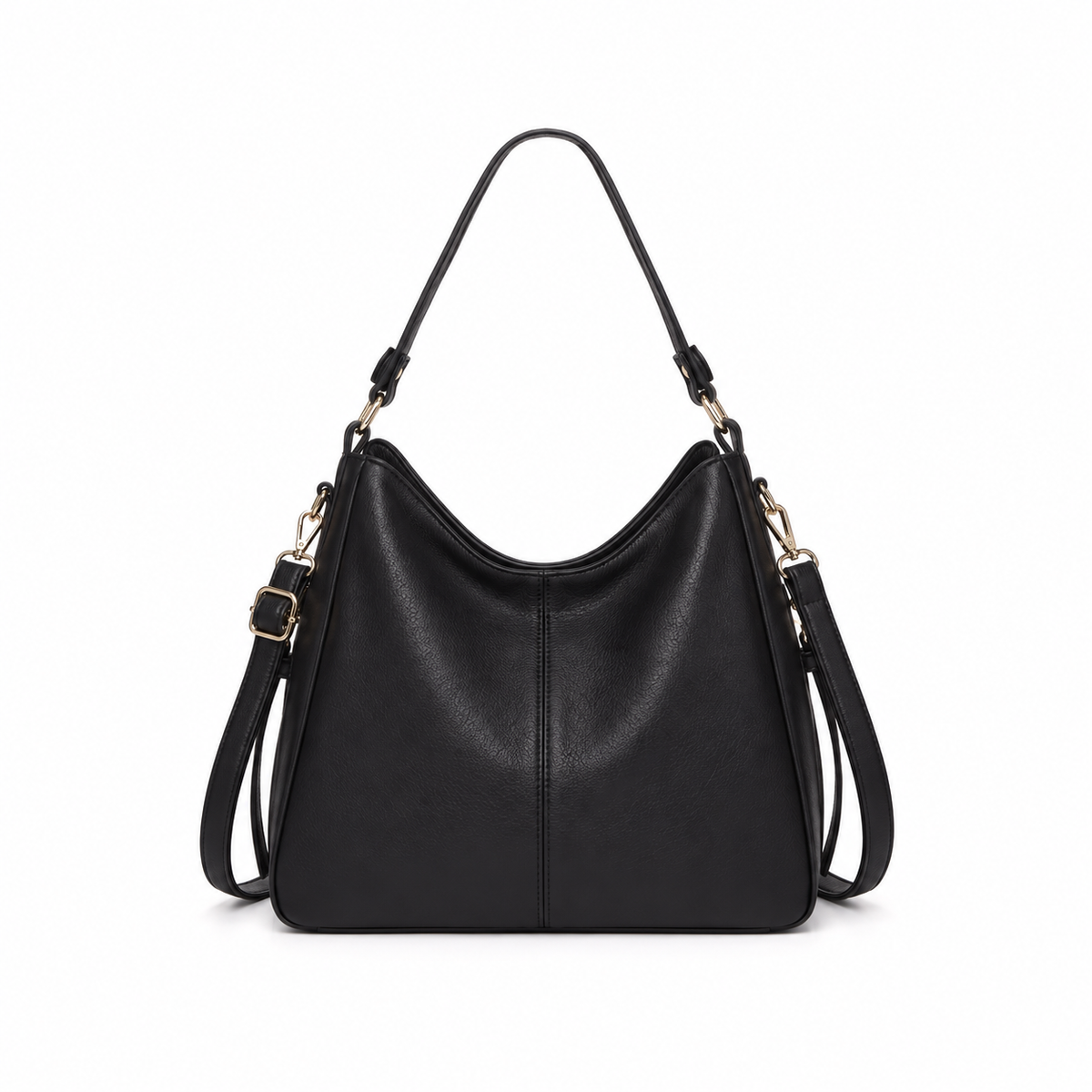 Classic Black Hobo Shoulder Crossbody Bag-4