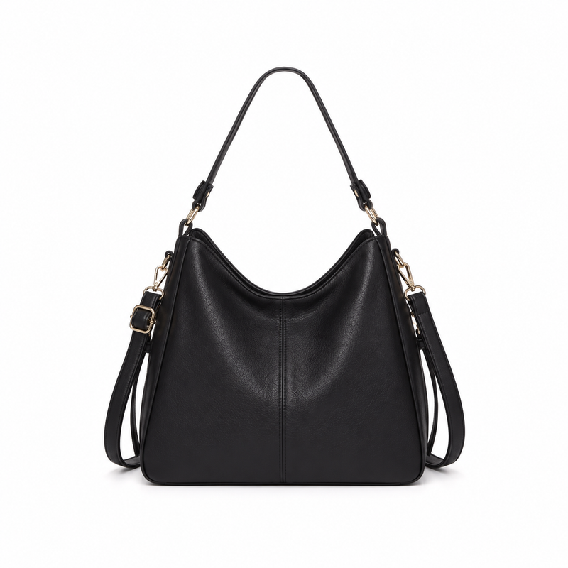 Classic Black Hobo Shoulder Crossbody Bag-4
