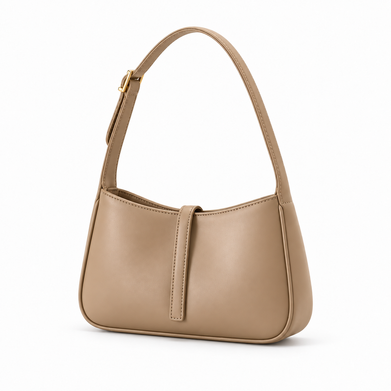 Elegant Minimalist Taupe Shoulder Handbag Design-2