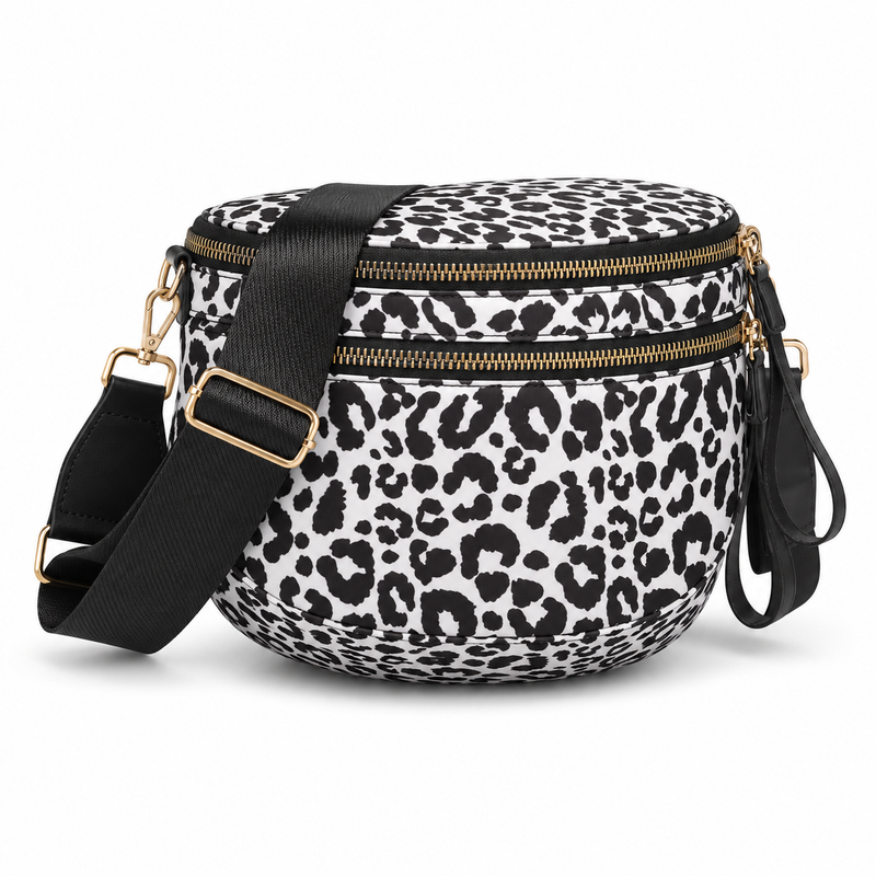 Leopard Print Adjustable Sling Crossbody Bag-1