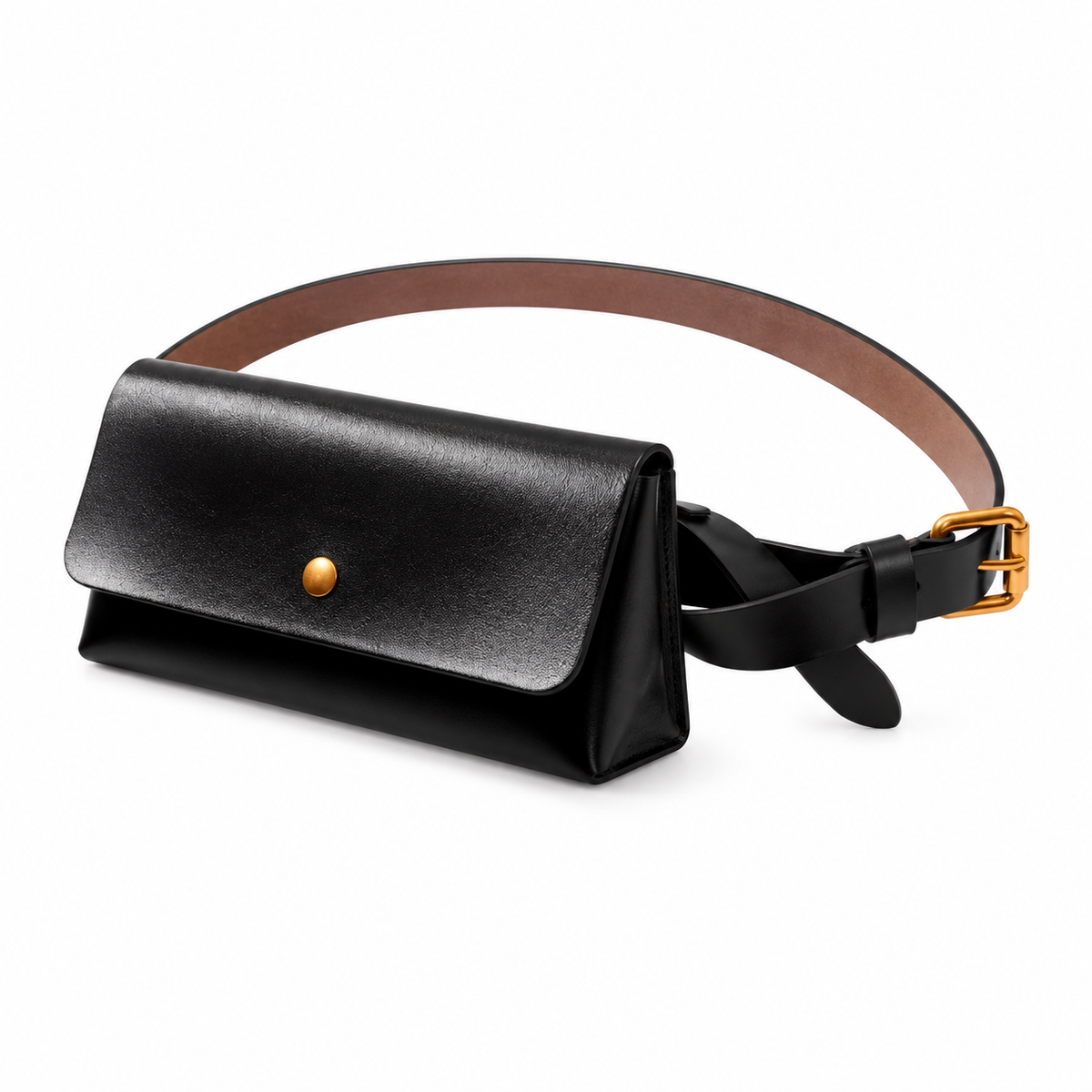 Classic Black Waist Bag With Belt