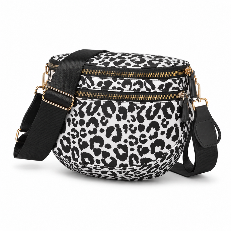 Leopard Print Adjustable Sling Crossbody Bag-3