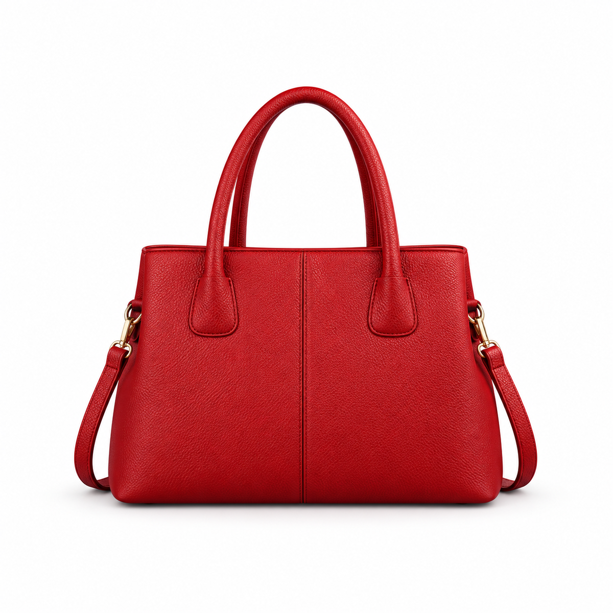 Elegant Red Textured Tote Shoulder Bag-2