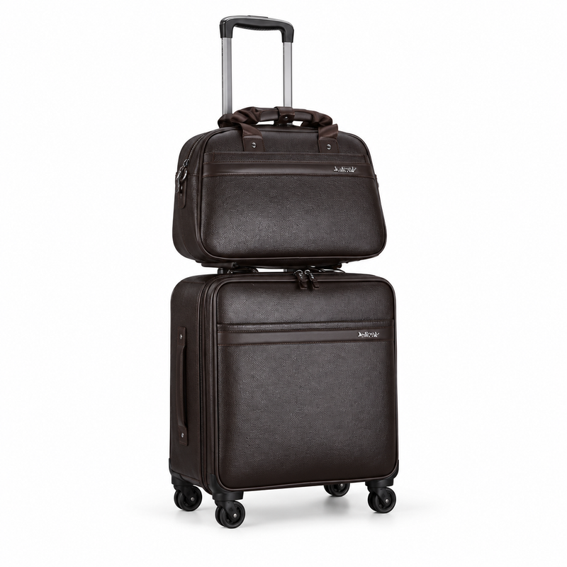 Dark Brown Trolley Suitcase Travel Set-1