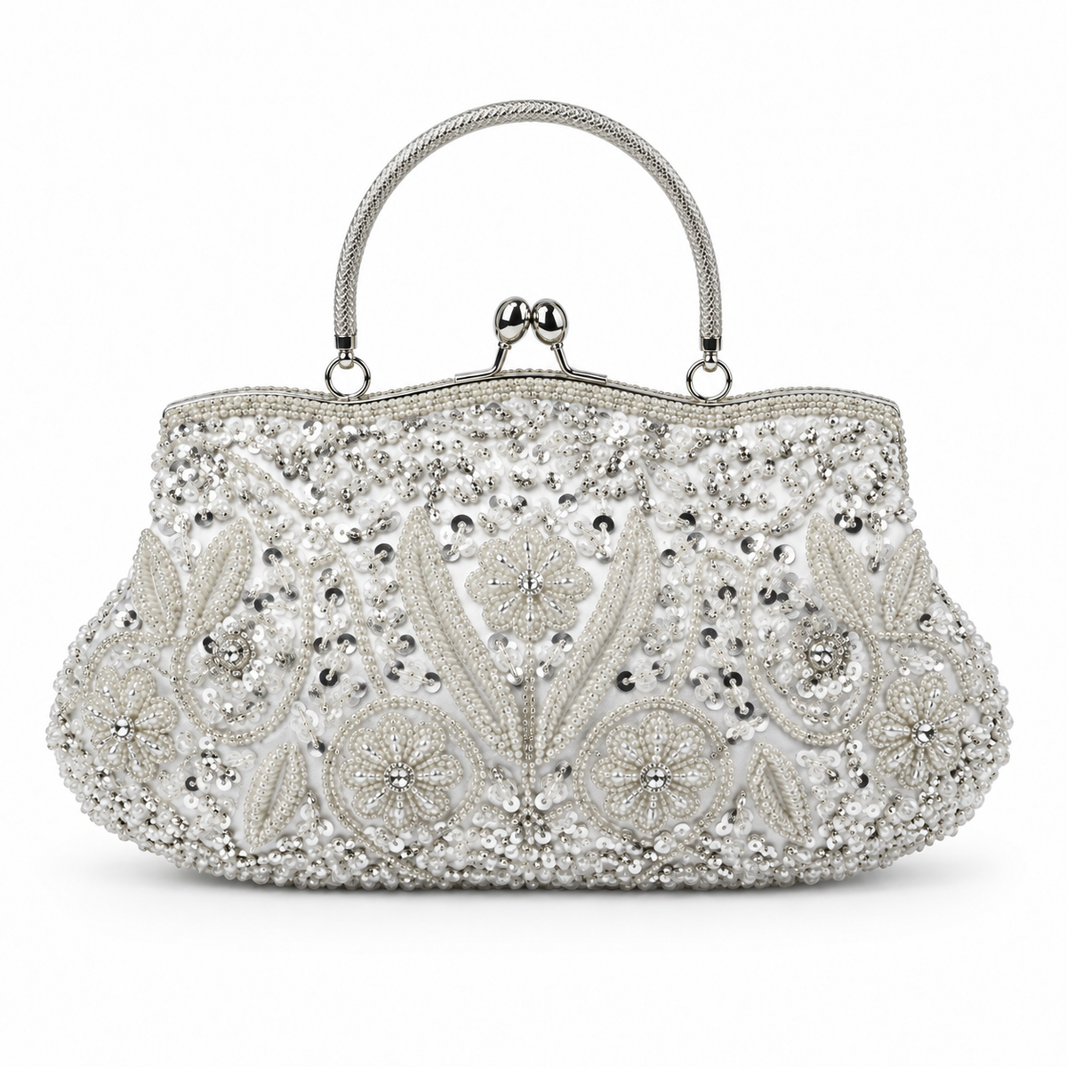 Luxury Ivory Beaded Evening Clutch Bag-2