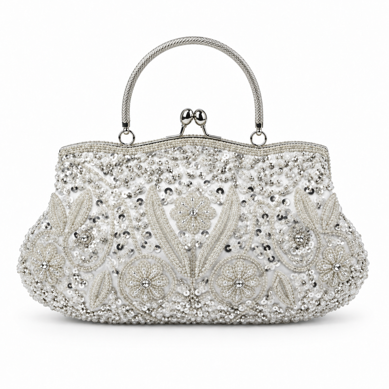 Luxury Ivory Beaded Evening Clutch Bag-2