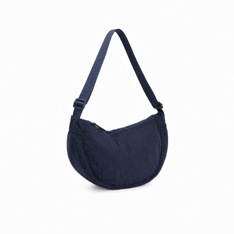 Navy Blue Crescent Crossbody Shoulder Bag-1