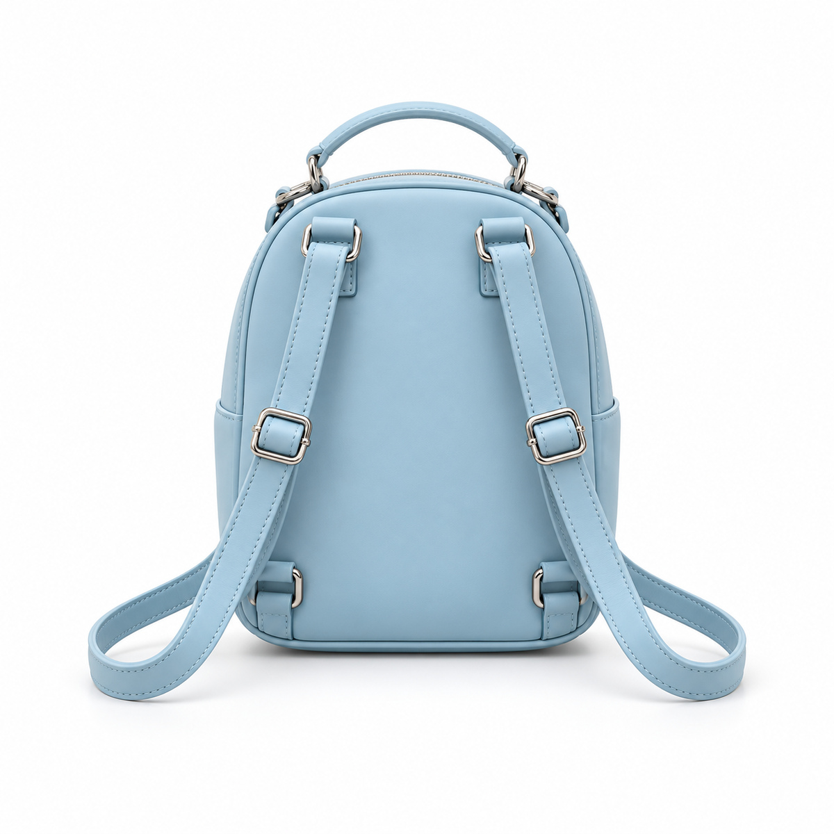 Powder Blue Vegan Leather Mini Backpack