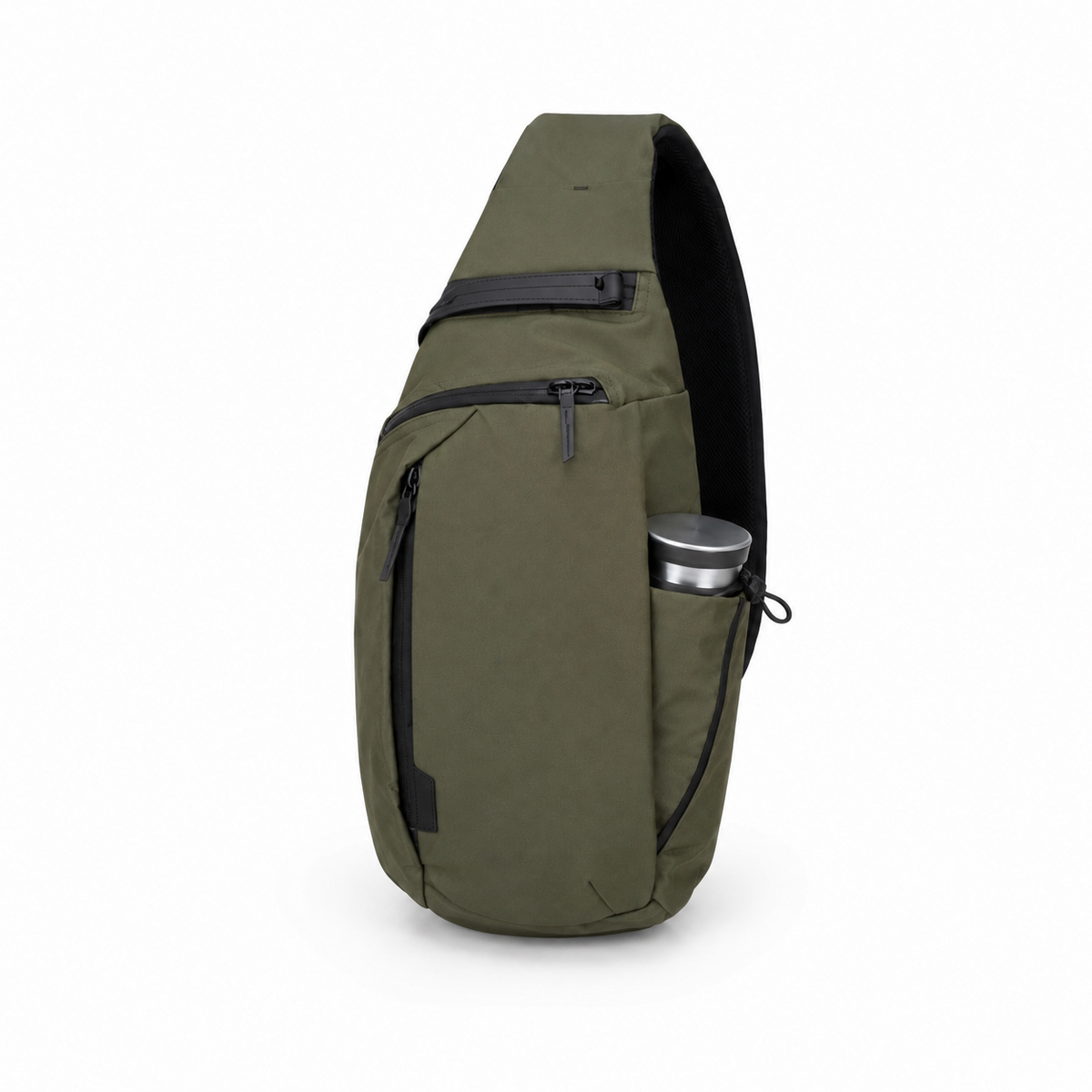 Green Tactical Sling Backpack with Bottle Pocket-4