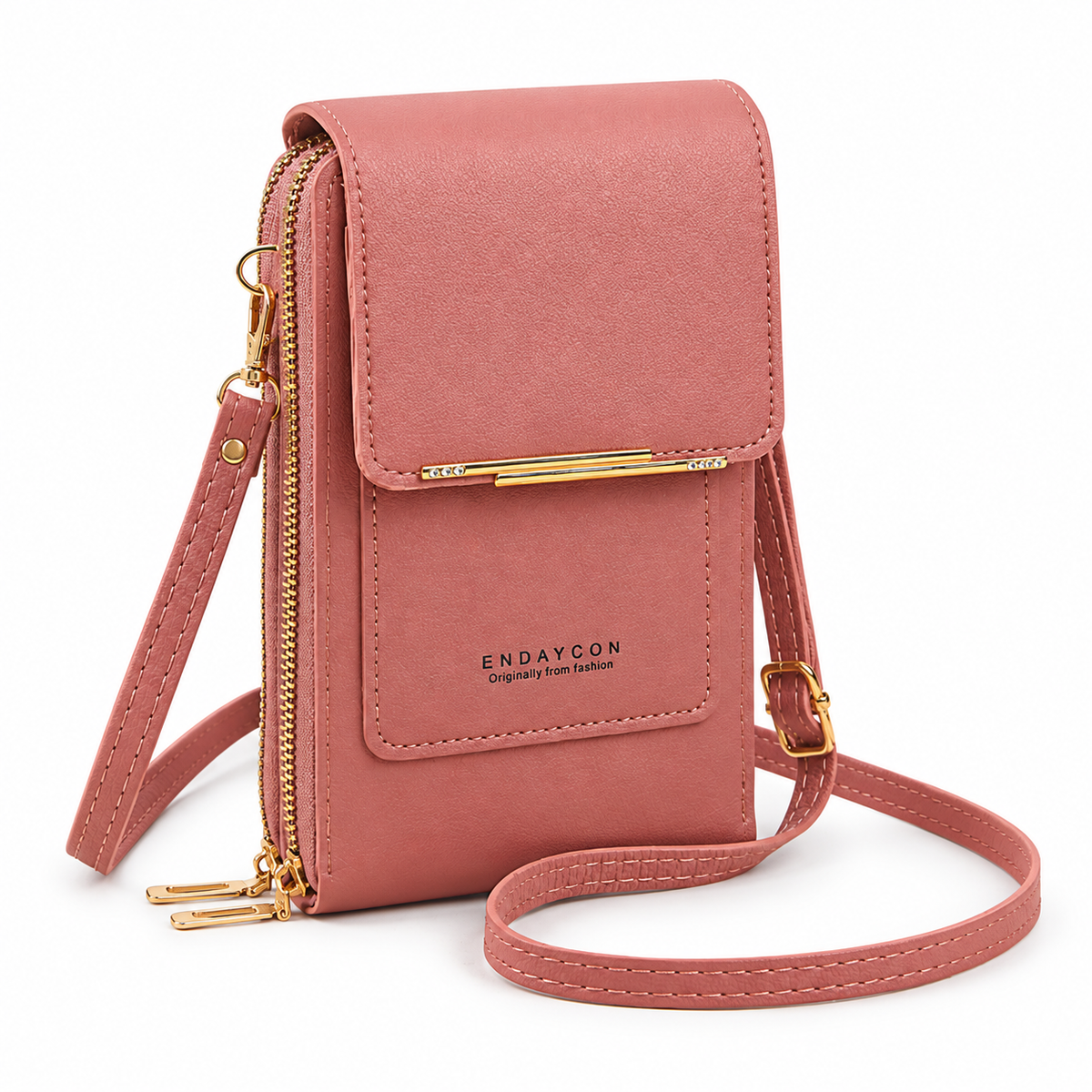 Dusty Pink Compact Crossbody Phone Bag-4