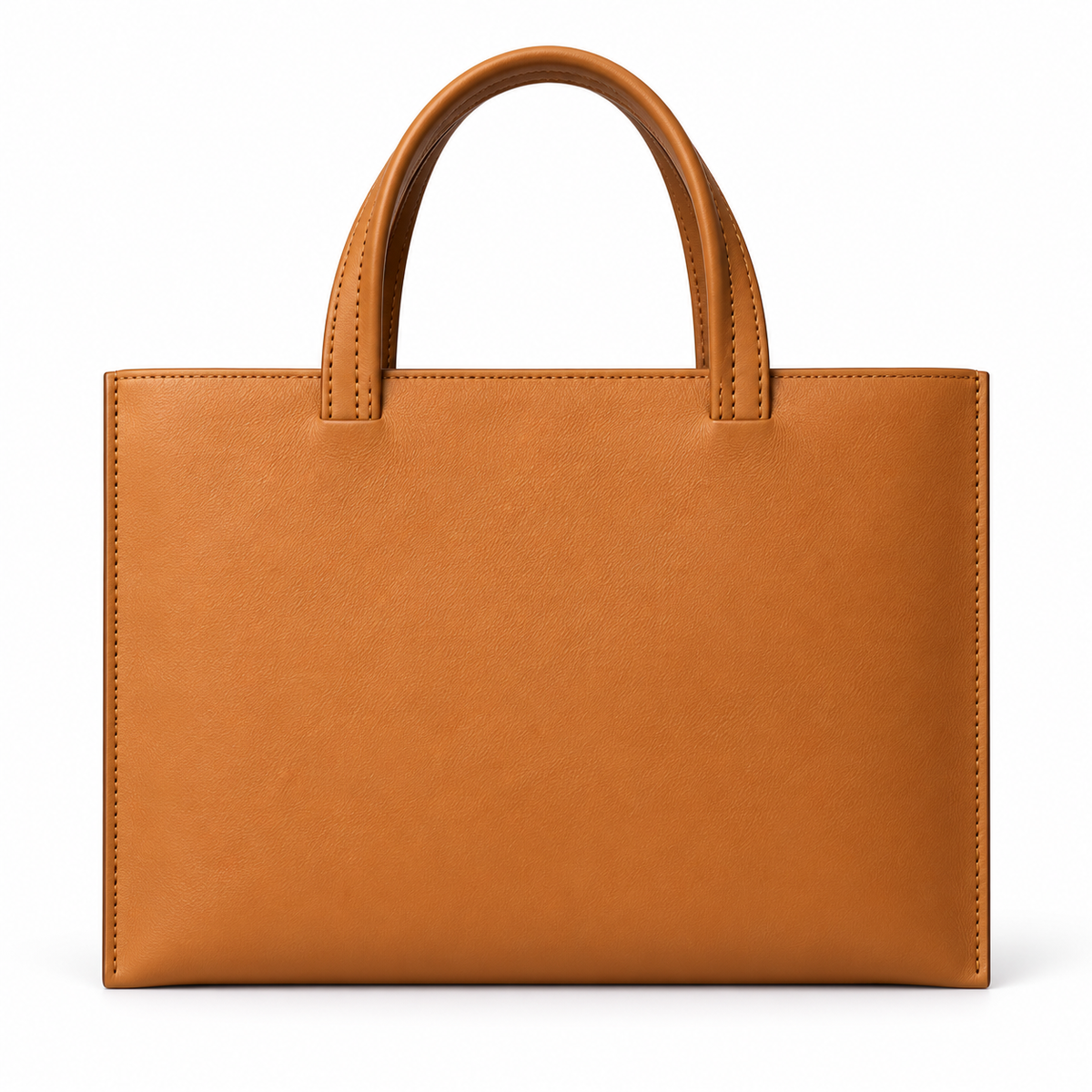 Classic Tan Leather Laptop Tote Bag-2