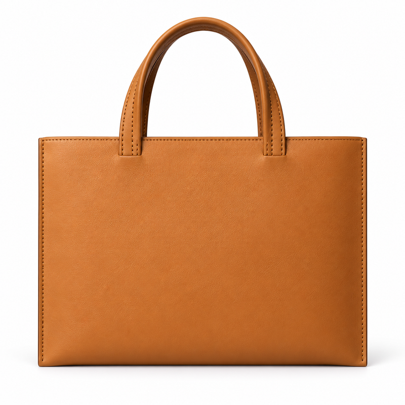 Classic Tan Leather Laptop Tote Bag-2