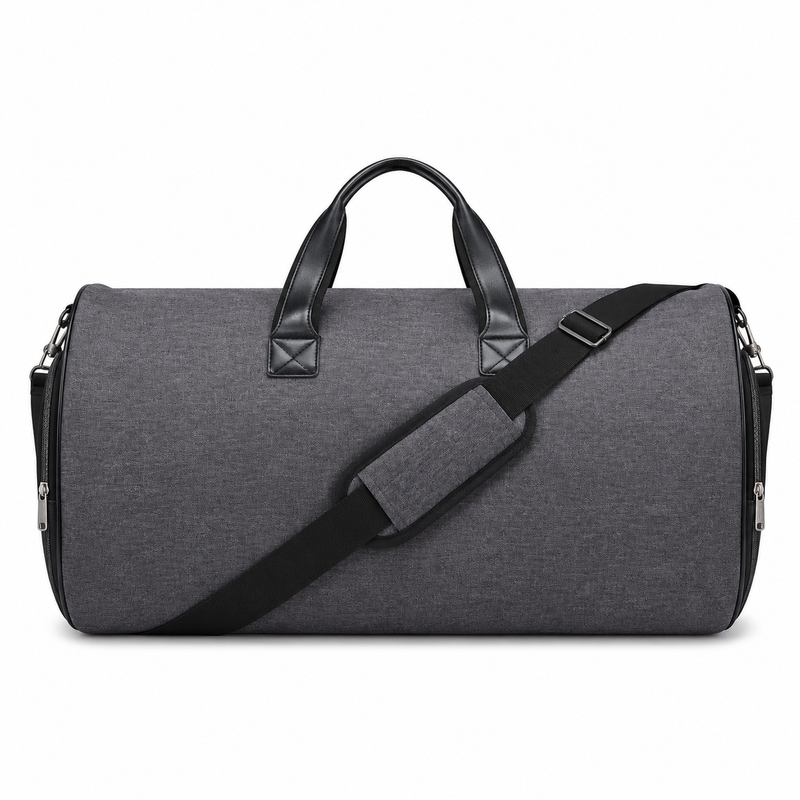 Charcoal Grey Convertible Garment Duffel Bag-2