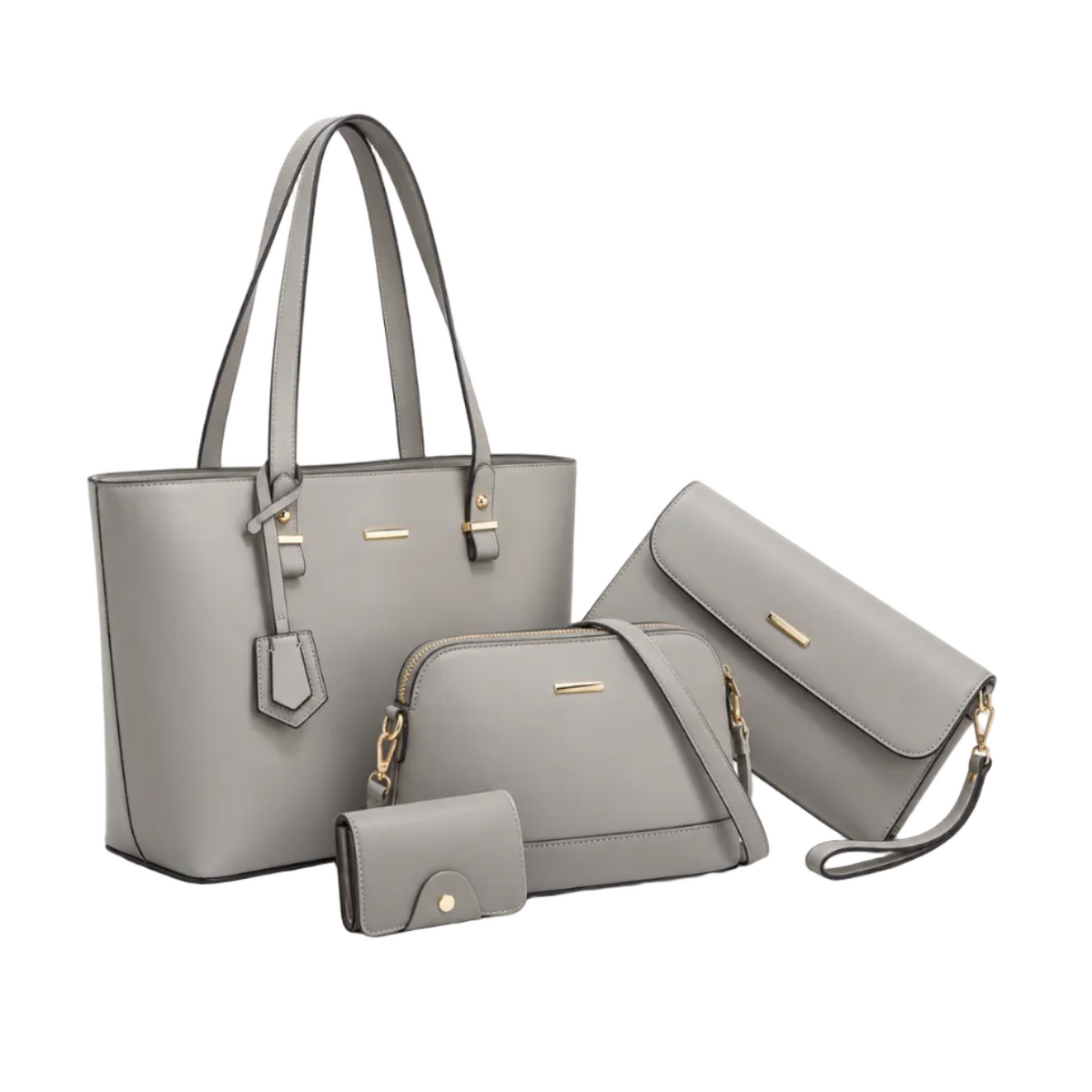 Elegant Grey Four Piece Handbag Set-1