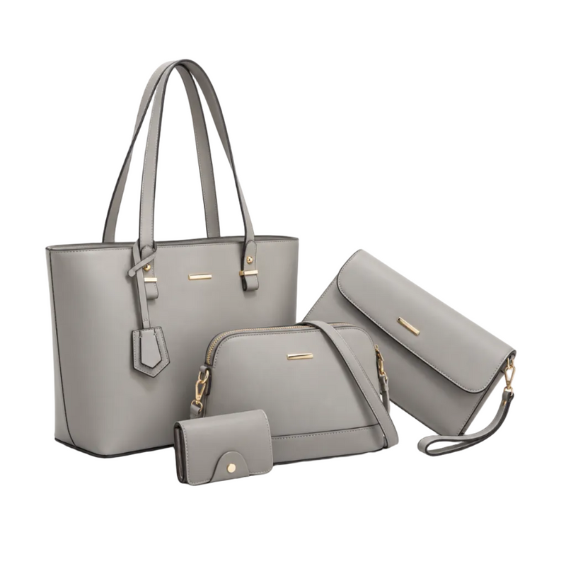 Elegant Grey Four Piece Handbag Set-1