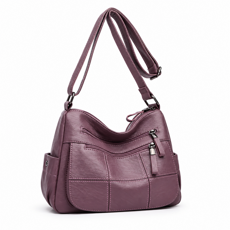 Elegant Mauve Multi Pocket Crossbody Bag-1
