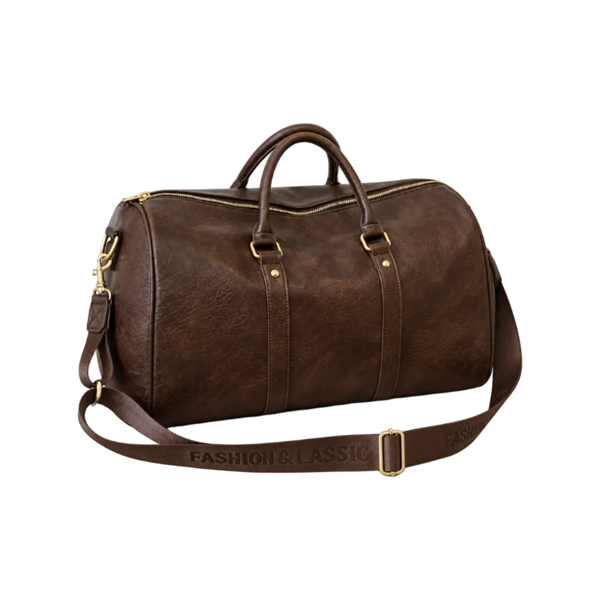 Classic Dark Brown Leather Duffel Bag-1