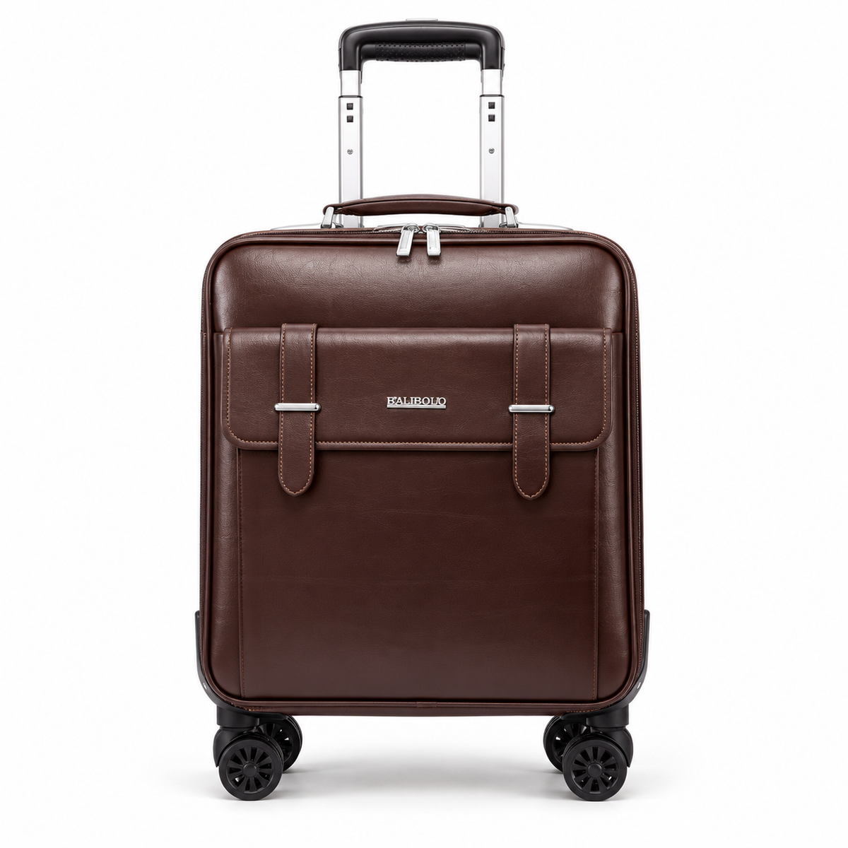Classic Brown Spinner Trolley Travel Suitcase-4