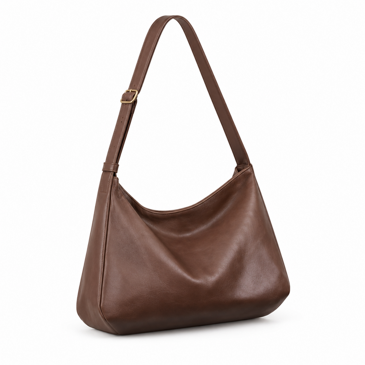 Classic Brown Slouchy Adjustable Crossbody Bag-1