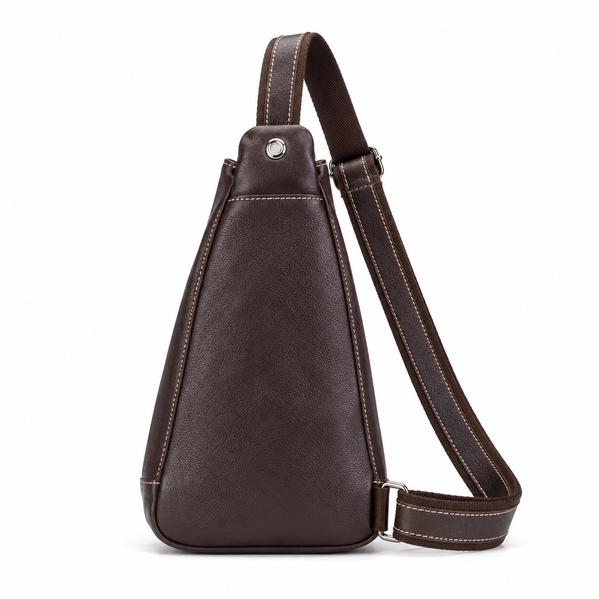 Coffee Brown Textured Crossbody Sling Bag-4
