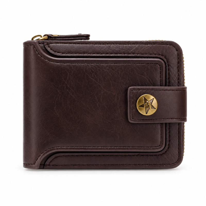 Dark Brown Wallet With Star Emblem-4
