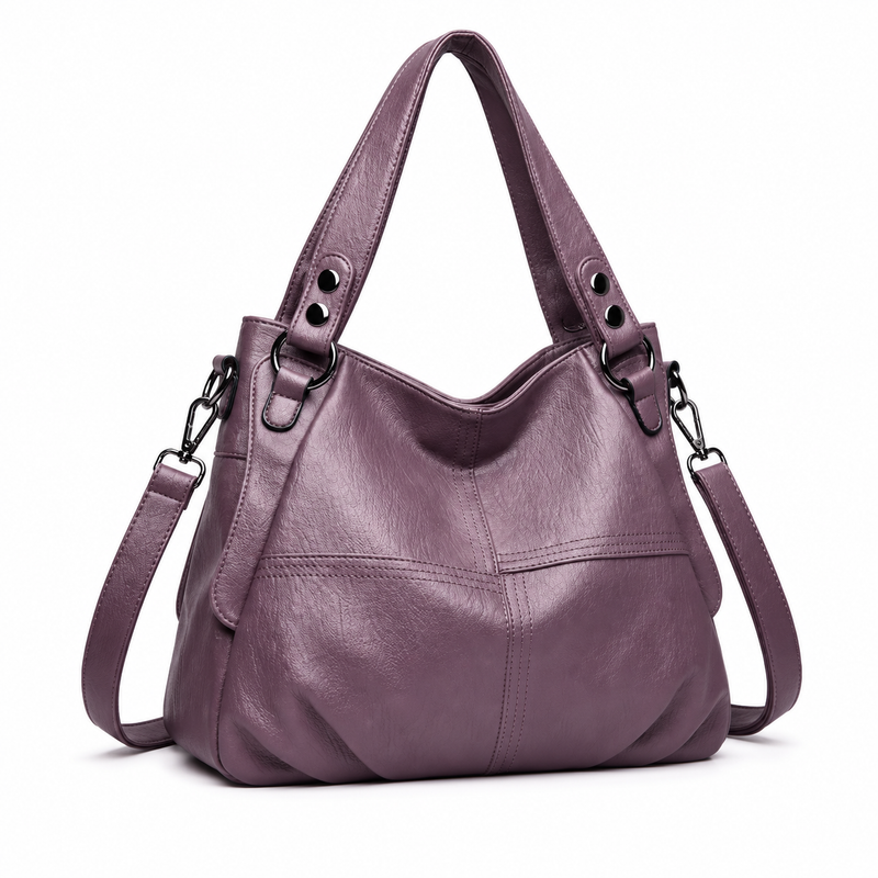 Elegant Purple Hobo Bag With Strap-1