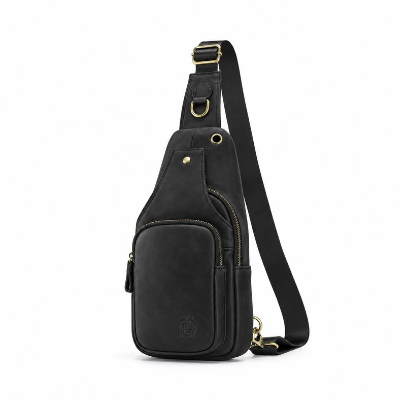 Vintage Black Adjustable Crossbody Sling Bag-4
