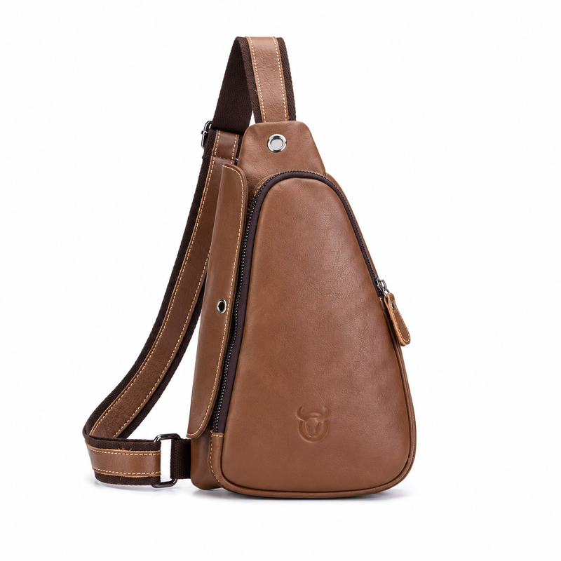 Classic Brown Crossbody Sling Chest Bag-2