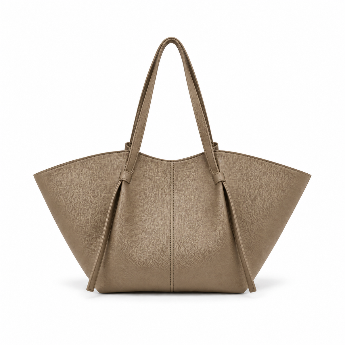 Khaki Textured Winged Everyday Tote Bag-4