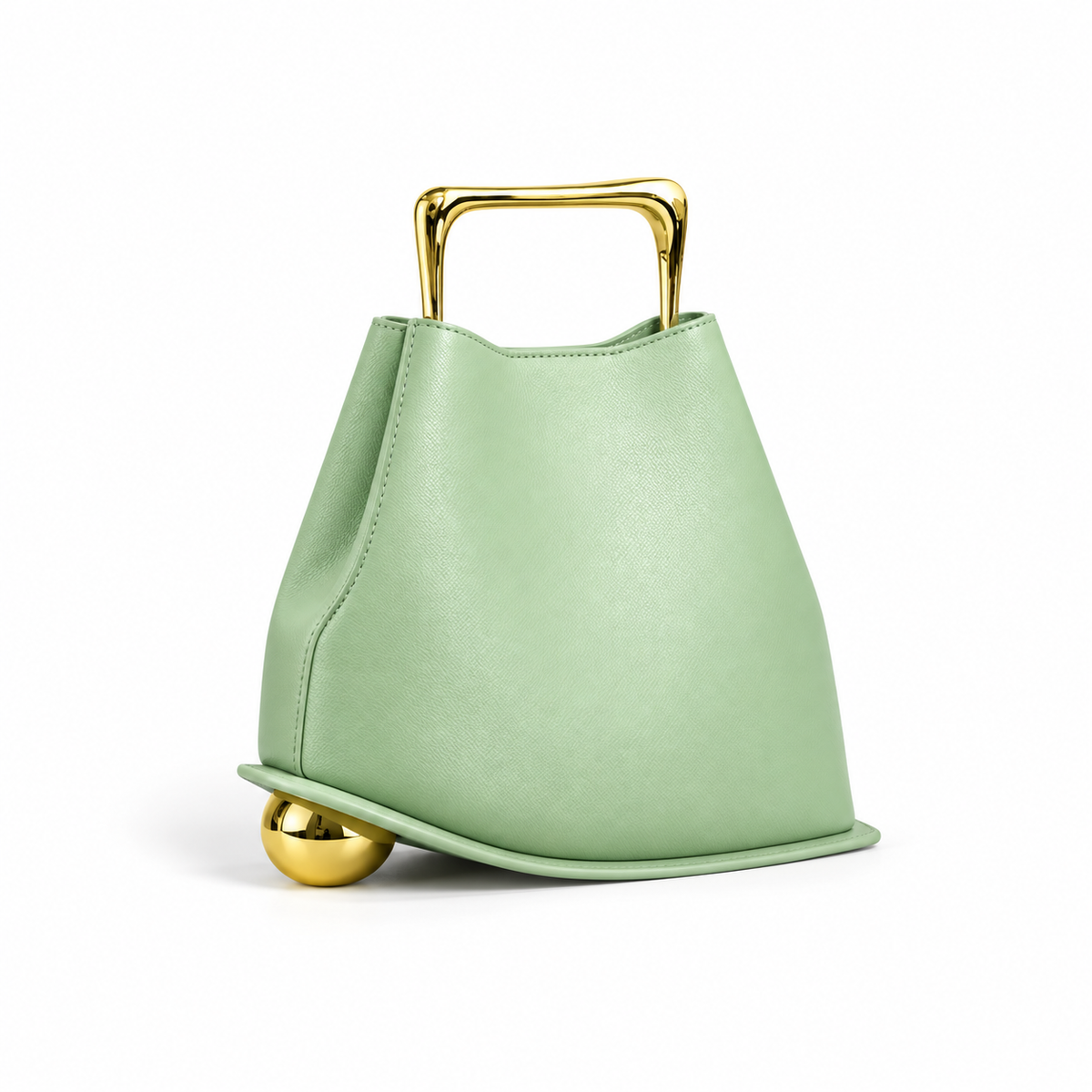 Elegant Mint Green Leather Evening Clutch-1